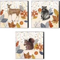Framed 'Cozy Autumn Woodland 3 Piece Canvas Print Set' border=