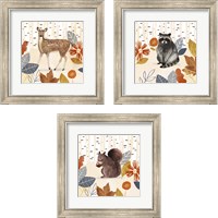 Framed 'Cozy Autumn Woodland 3 Piece Framed Art Print Set' border=