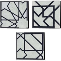 Framed 'Broken Square 3 Piece Canvas Print Set' border=
