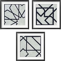 Framed 'Broken Square 3 Piece Framed Art Print Set' border=