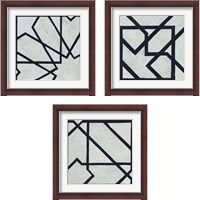 Framed 'Broken Square 3 Piece Framed Art Print Set' border=