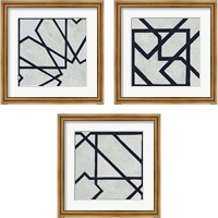 Framed 'Broken Square 3 Piece Framed Art Print Set' border=