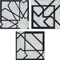 Framed 'Broken Square 3 Piece Art Print Set' border=