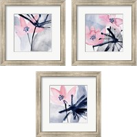 Framed Pink Water Lilies 3 Piece Framed Art Print Set