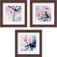 Framed 'Pink Water Lilies 3 Piece Framed Art Print Set' border=