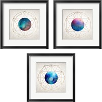 Framed Geo Planet 3 Piece Framed Art Print Set