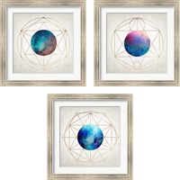 Framed 'Geo Planet 3 Piece Framed Art Print Set' border=