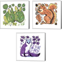 Framed Colorful Animals 3 Piece Canvas Print Set