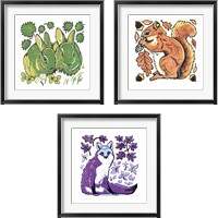 Framed 'Colorful Animals 3 Piece Framed Art Print Set' border=