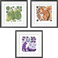 Framed Colorful Animals 3 Piece Framed Art Print Set
