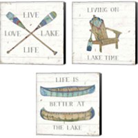 Framed 'Lake Sketches 3 Piece Canvas Print Set' border=