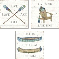 Framed Lake Sketches 3 Piece Art Print Set