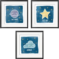 Framed 'Night Sky 3 Piece Framed Art Print Set' border=