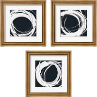 Framed Gilded Enso BW 3 Piece Framed Art Print Set