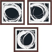 Framed 'Gilded Enso BW 3 Piece Framed Art Print Set' border=