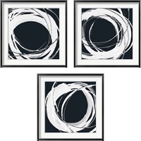 Framed 'Gilded Enso BW 3 Piece Framed Art Print Set' border=