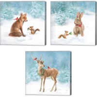 Framed 'Woodland Celebration 3 Piece Canvas Print Set' border=