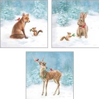 Framed 'Woodland Celebration 3 Piece Art Print Set' border=