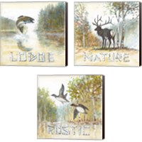 Framed 'Nature Lodge 3 Piece Canvas Print Set' border=