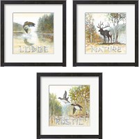 Framed 'Nature Lodge 3 Piece Framed Art Print Set' border=