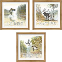Framed 'Nature Lodge 3 Piece Framed Art Print Set' border=