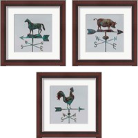Framed 'Rural Relic Horse 3 Piece Framed Art Print Set' border=