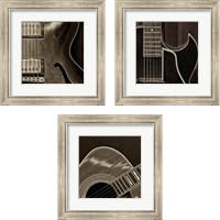 Framed 'String Quartet 3 Piece Framed Art Print Set' border=