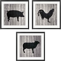 Framed Barn Animal 3 Piece Framed Art Print Set