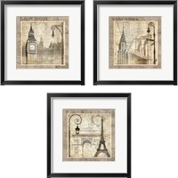 Framed 'City 3 Piece Framed Art Print Set' border=