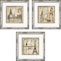 Framed 'City 3 Piece Framed Art Print Set' border=