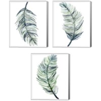 Framed 'Watercolor Palm Leaves 3 Piece Canvas Print Set' border=