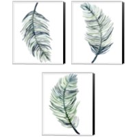 Framed Watercolor Palm Leaves 3 Piece Canvas Print Set