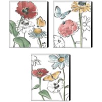 Framed 'Boho Florals 3 Piece Canvas Print Set' border=