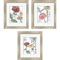 Framed Boho Florals 3 Piece Framed Art Print Set