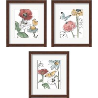 Framed Boho Florals 3 Piece Framed Art Print Set