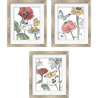 Framed 'Boho Florals 3 Piece Framed Art Print Set' border=