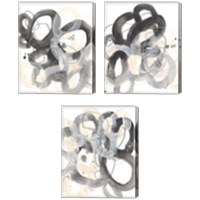 Framed 'Tangled Circuit 3 Piece Canvas Print Set' border=