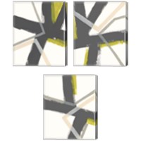 Framed 'Linear Pulse 3 Piece Canvas Print Set' border=
