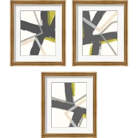 Framed 'Linear Pulse 3 Piece Framed Art Print Set' border=