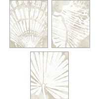Framed Linen Tropical Silhouette 3 Piece Art Print Set