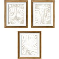 Framed 'Linen Tropical Silhouette 3 Piece Framed Art Print Set' border=