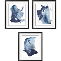 Framed Indigo Collide 3 Piece Framed Art Print Set
