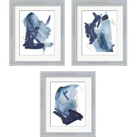 Framed 'Indigo Collide 3 Piece Framed Art Print Set' border=