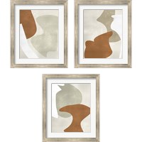 Framed Beige Stucture 3 Piece Framed Art Print Set