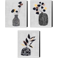 Framed 'Decorated Vase with Plant 3 Piece Canvas Print Set' border=