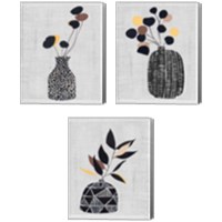 Framed 'Decorated Vase with Plant 3 Piece Canvas Print Set' border=