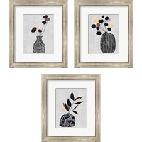 Framed 'Decorated Vase with Plant 3 Piece Framed Art Print Set' border=