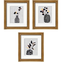 Framed 'Decorated Vase with Plant 3 Piece Framed Art Print Set' border=