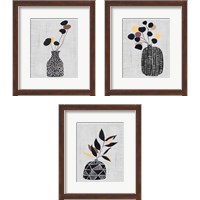 Framed 'Decorated Vase with Plant 3 Piece Framed Art Print Set' border=