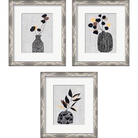 Framed 'Decorated Vase with Plant 3 Piece Framed Art Print Set' border=